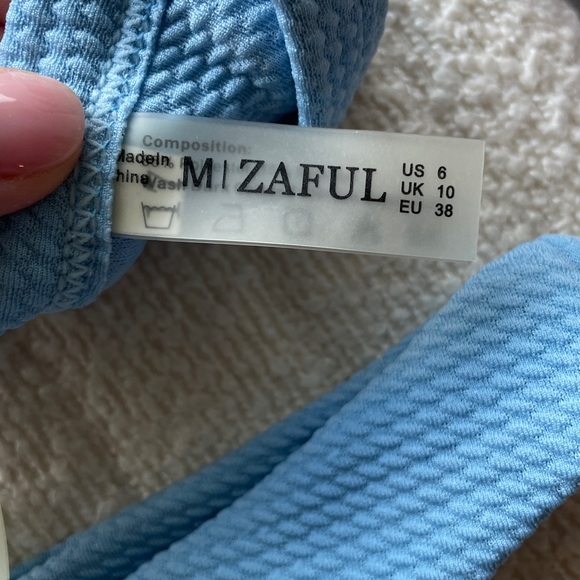 Low waisted padded scoop bikini set, light blue, M/6 - Picture 7 of 8